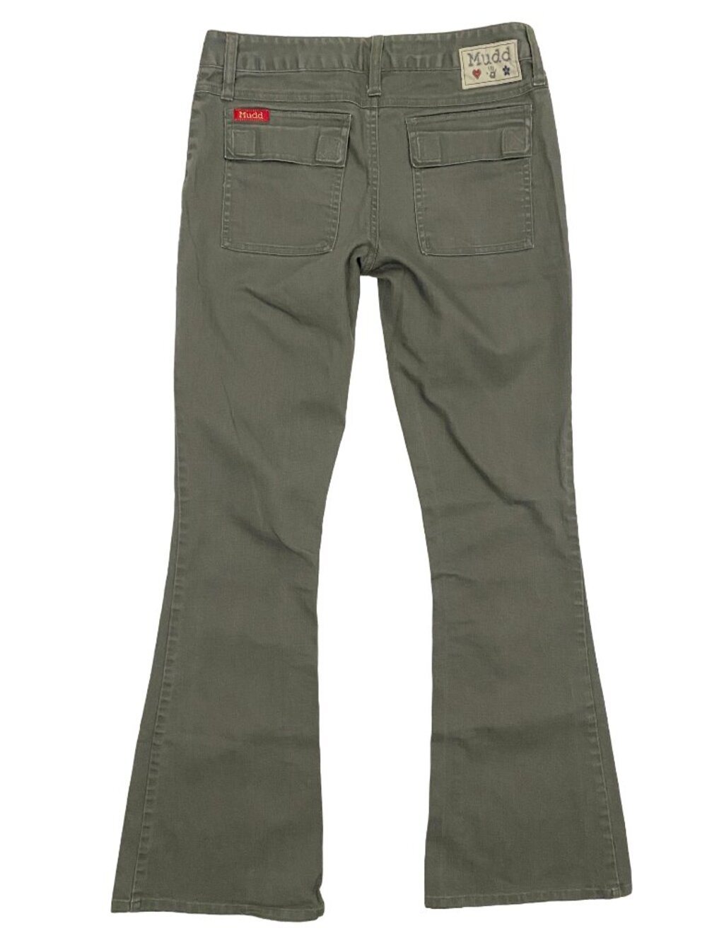 y2k Mudd low rise olive green flare pant